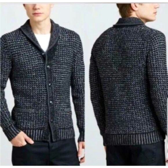 Rag & Bone Neiman Marcus Target Cardigan Sweater Black Gray Wool Size‎ Large - Picture 1 of 11